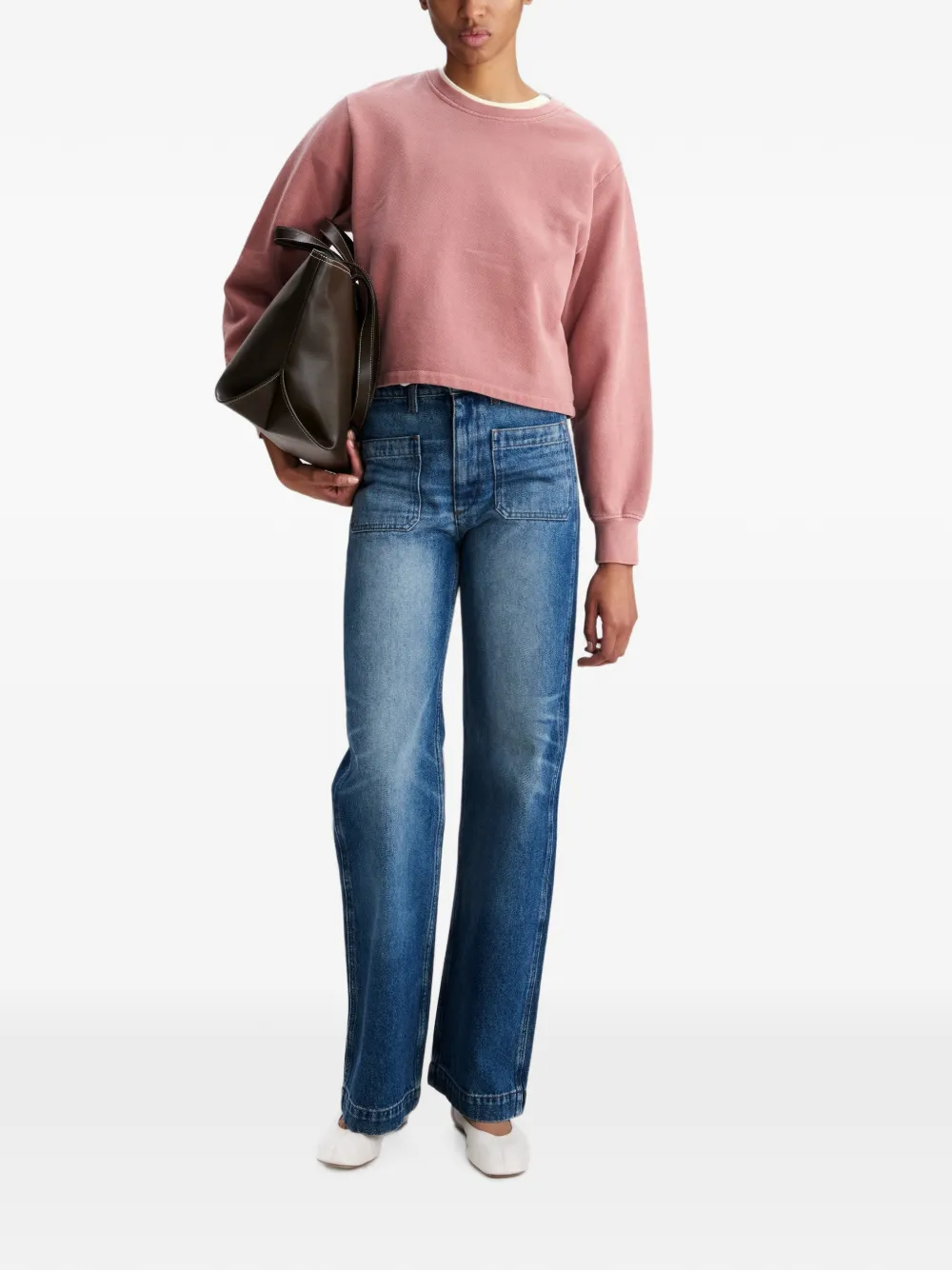 A.P.C. Cropped sweater met logoprint Roze