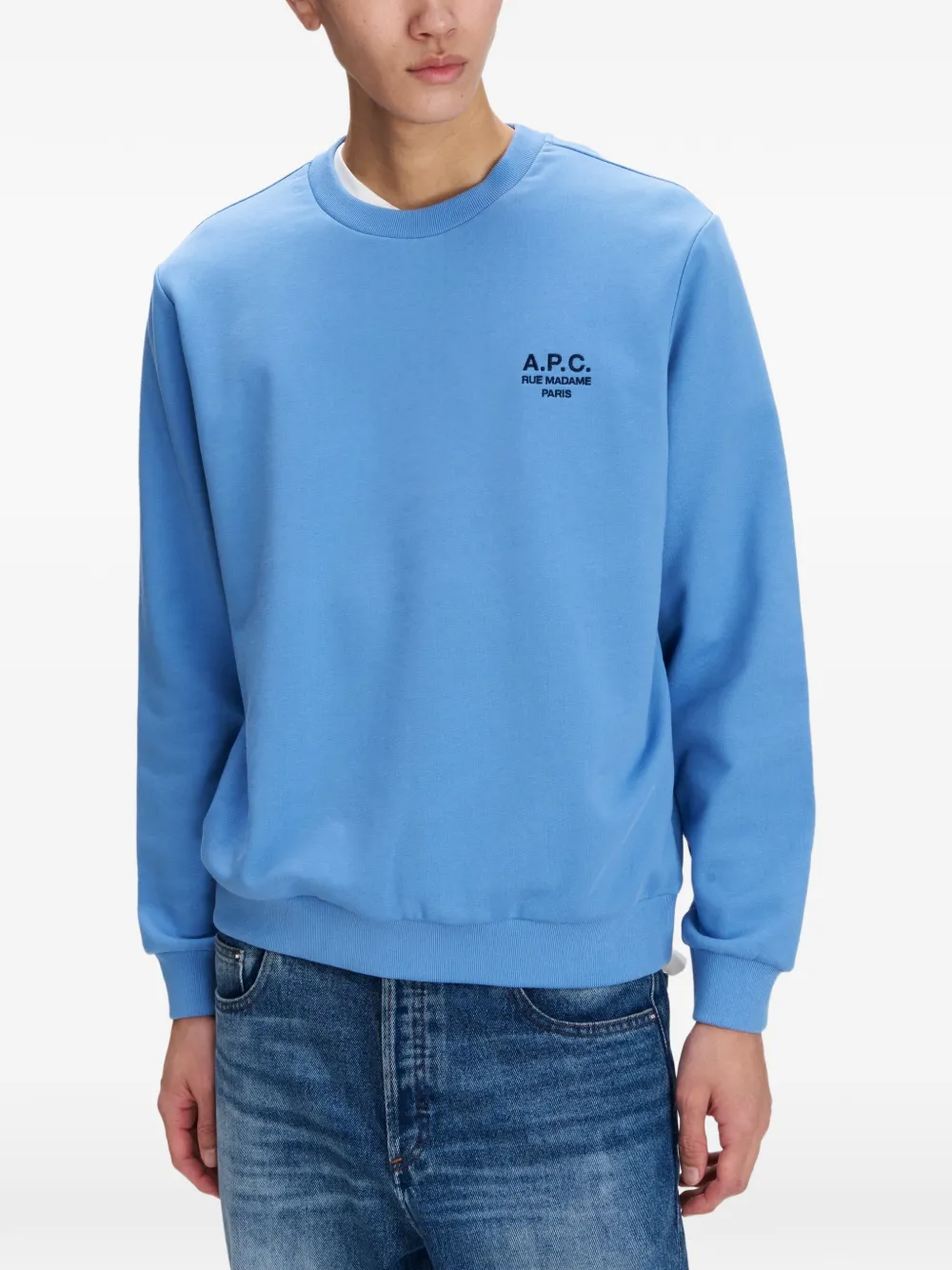 A.P.C. Rue sweater met Madame-logo Blauw