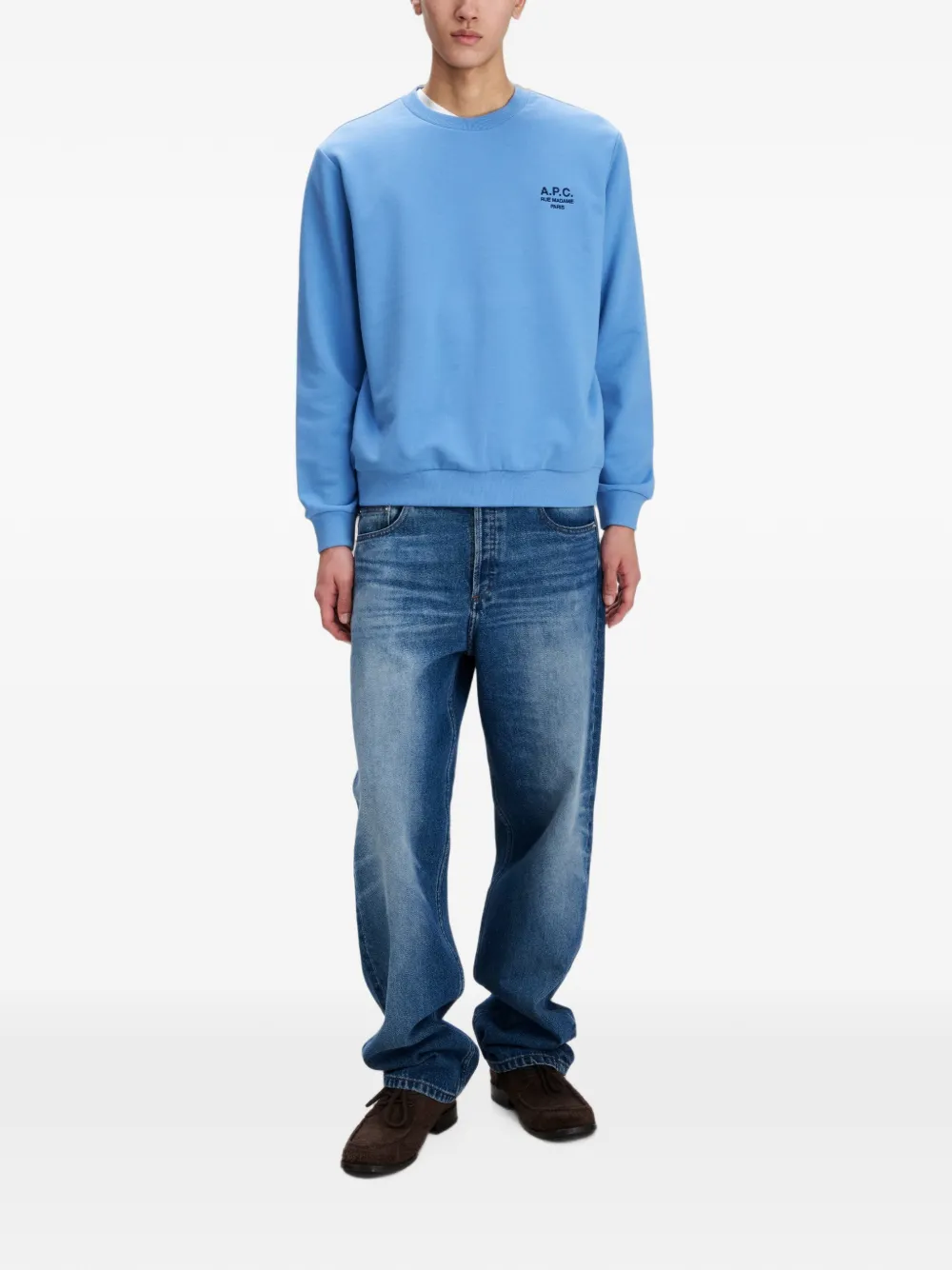 A.P.C. Rue sweater met Madame-logo Blauw