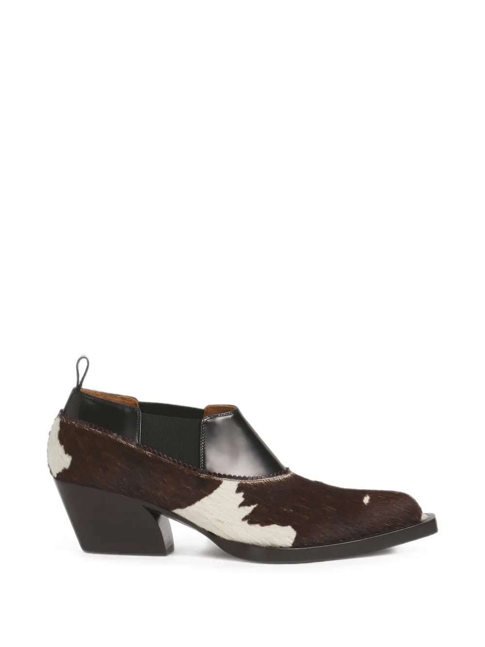 Marni cow-print ponyhair cowboy low-cut boots