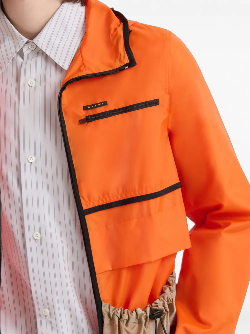 Marni Nylon jack met trekkoordzakken Oranje