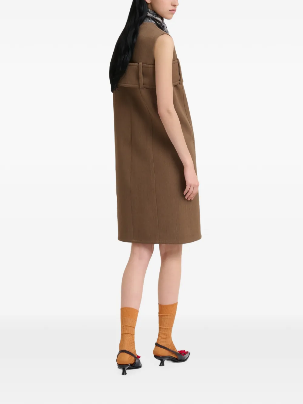 Marni Wollen jurk met ceintuur Bruin