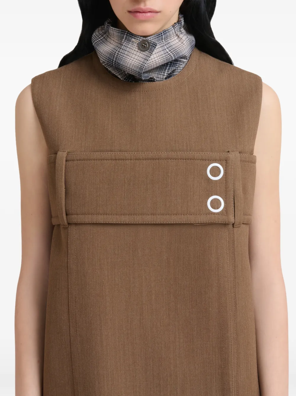 Marni Wollen jurk met ceintuur Bruin