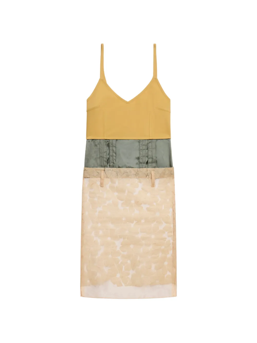 Marni yellow organza flower dress with satin waist