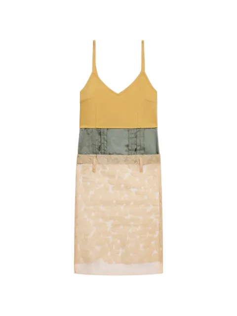 Marni yellow organza flower dress with satin waist