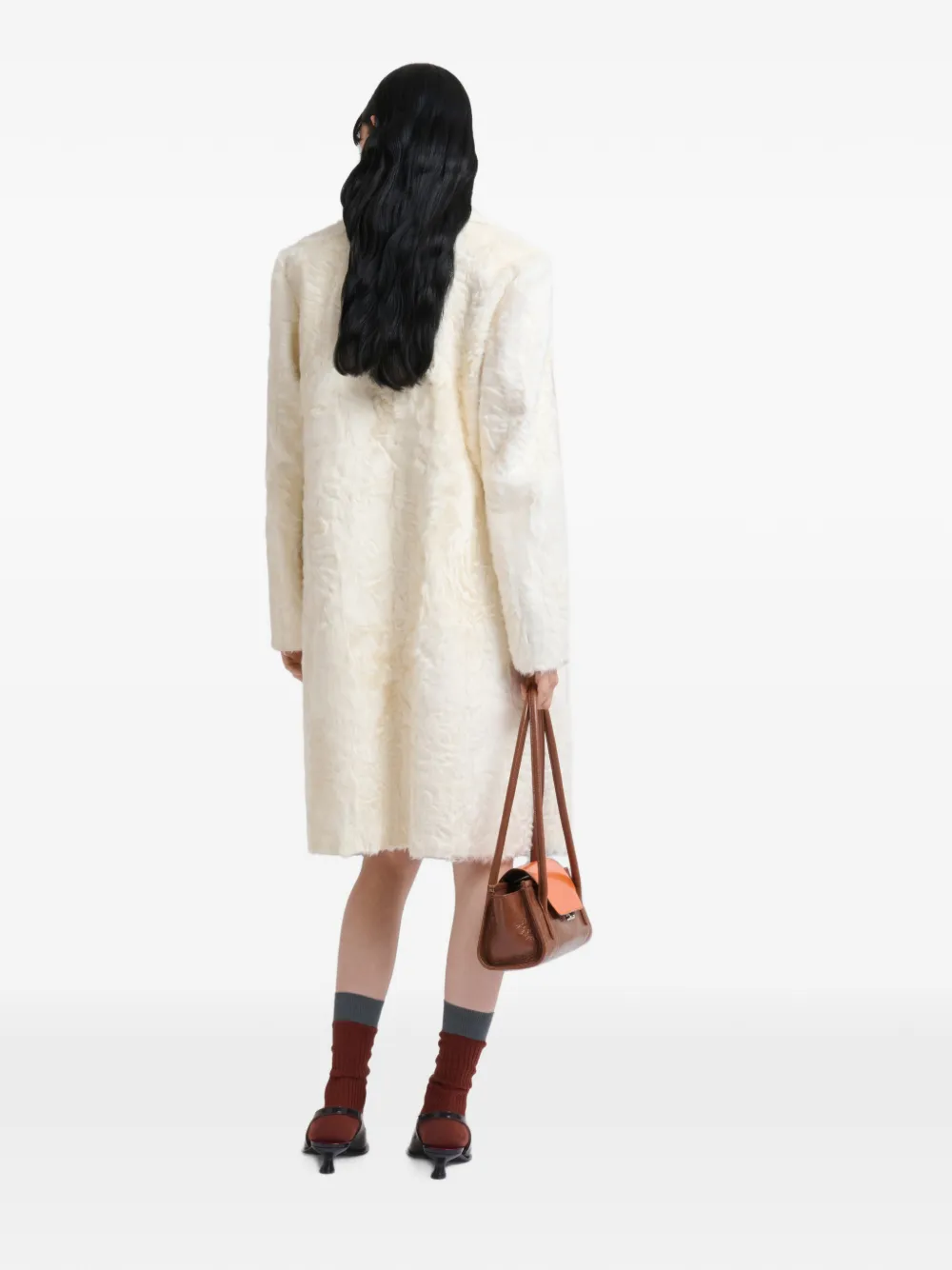 Marni Jas met enkele rij knopen en golvende textuur Beige
