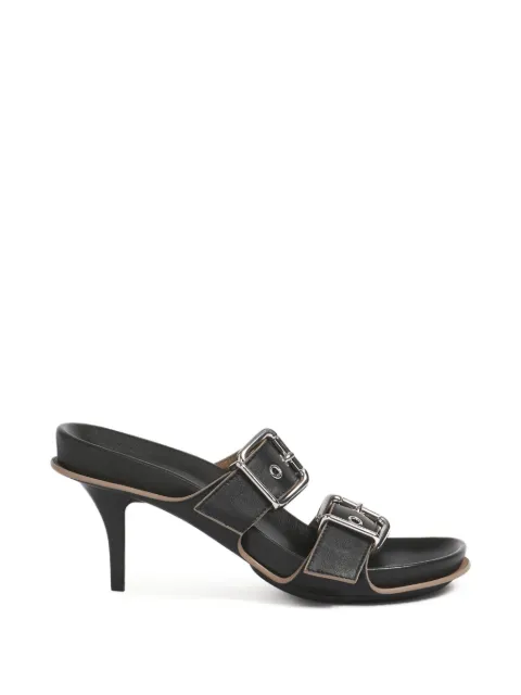 Marni sandales Fussbett en cuir noir à talon