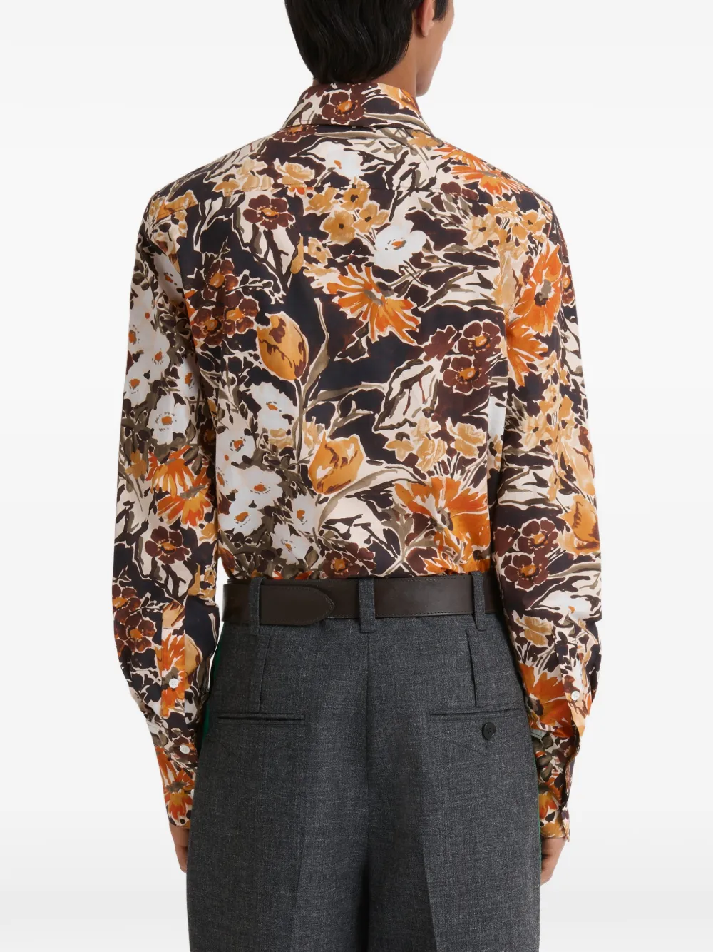 Marni Popeline overhemd met extreme bouquet-print Zwart
