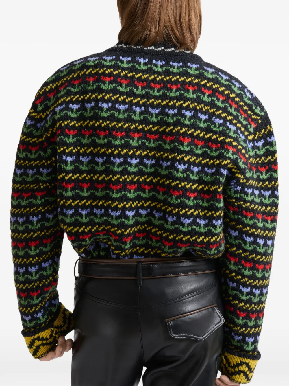 Marni Wollen trui met Fairisle-patroon Zwart