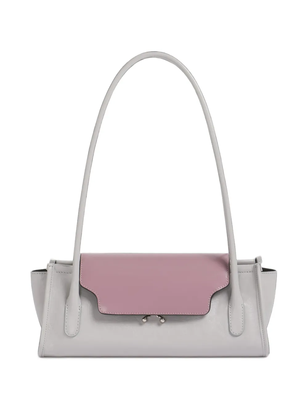 Marni gray and purple leather Trunkette bag Grijs