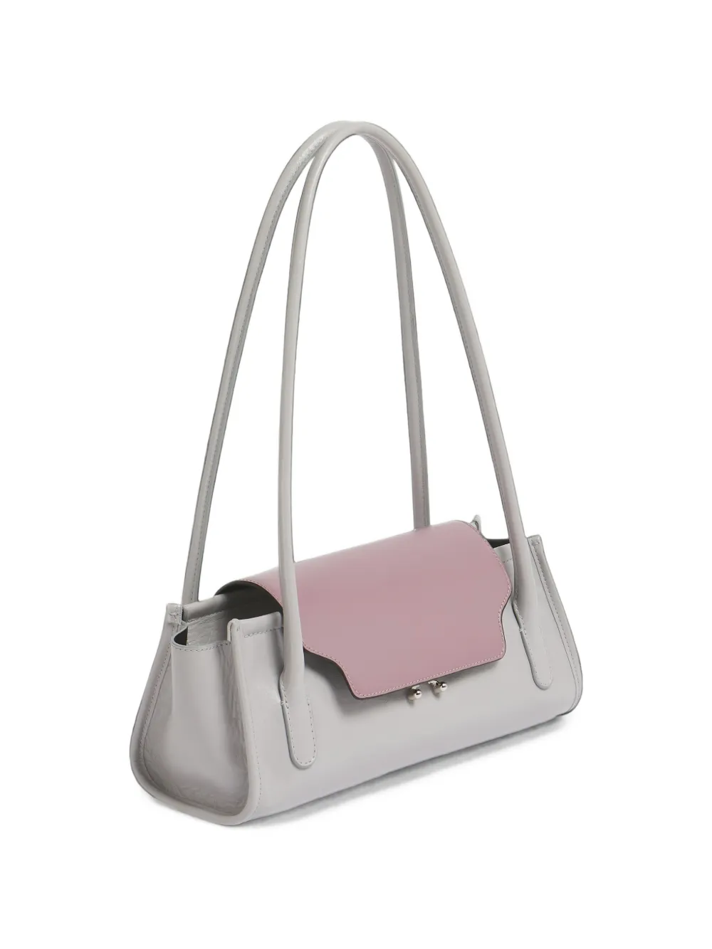 Marni gray and purple leather Trunkette bag Grijs