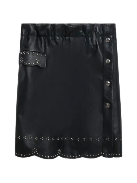 Marni jupe en cuir noir à micro-clous