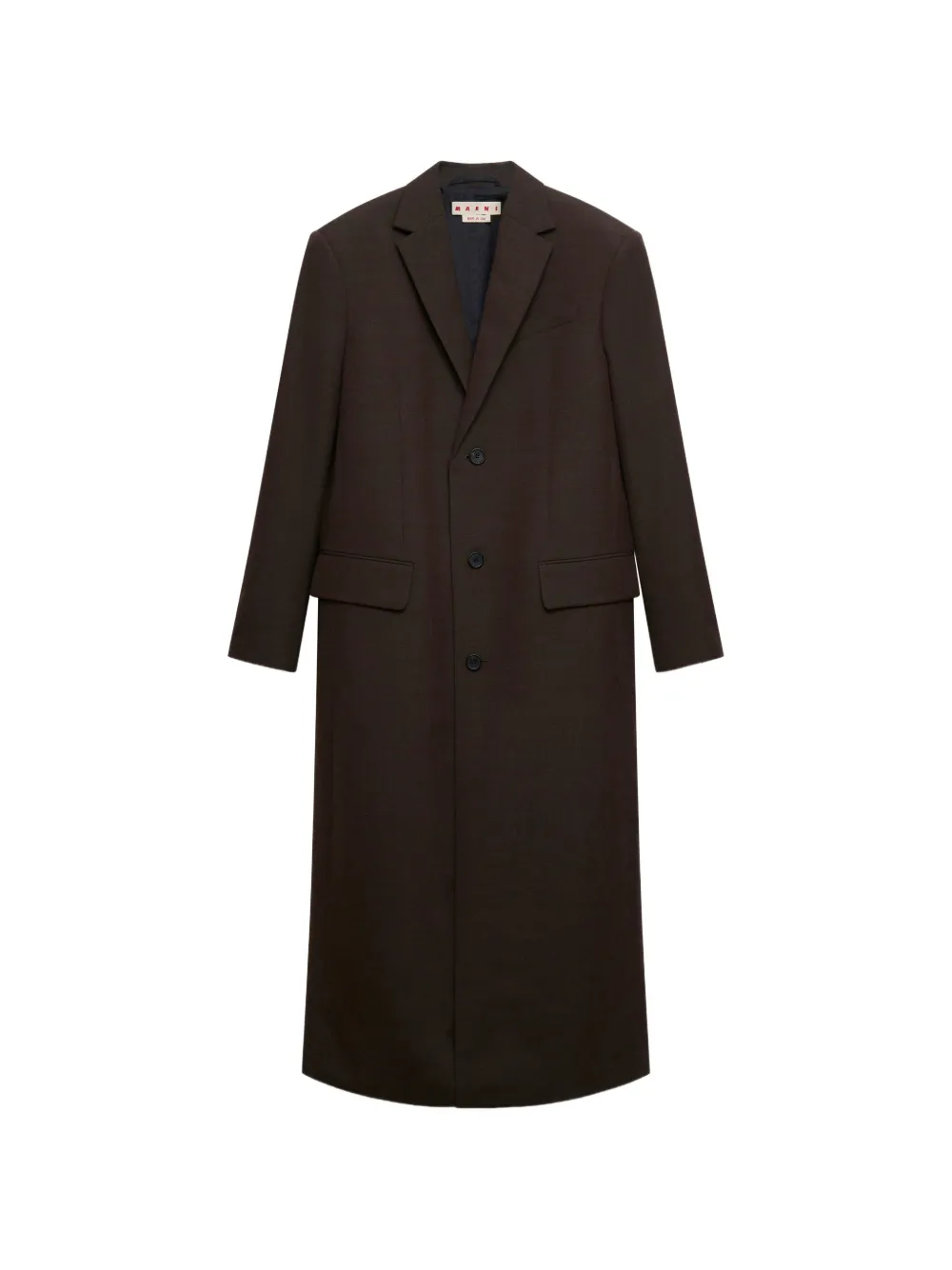 Marni brown wool super-longline coat