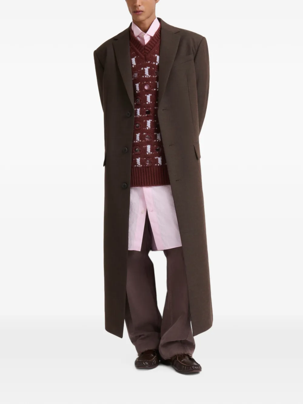Marni Wollen jas Bruin