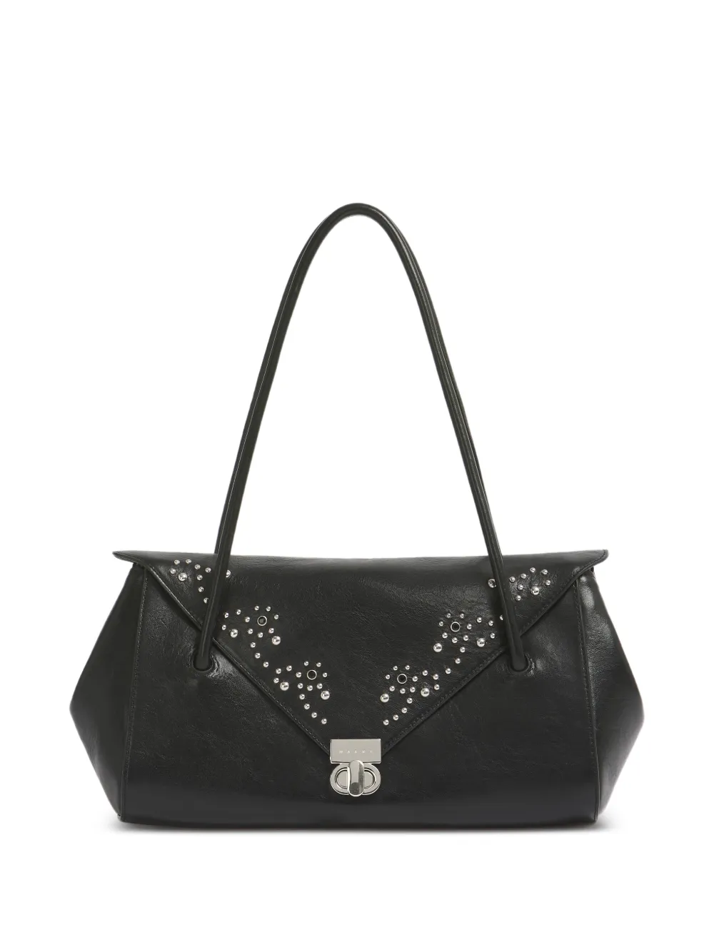 Marni studded leather shoulder bag - Nero
