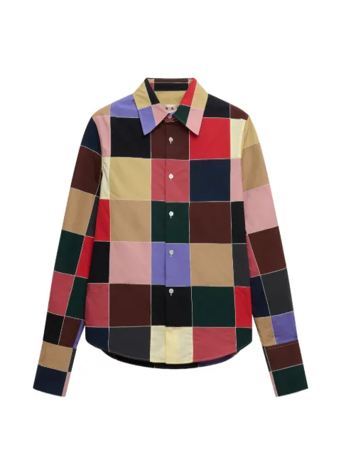 Marni multicolour patchwork poplin shirt