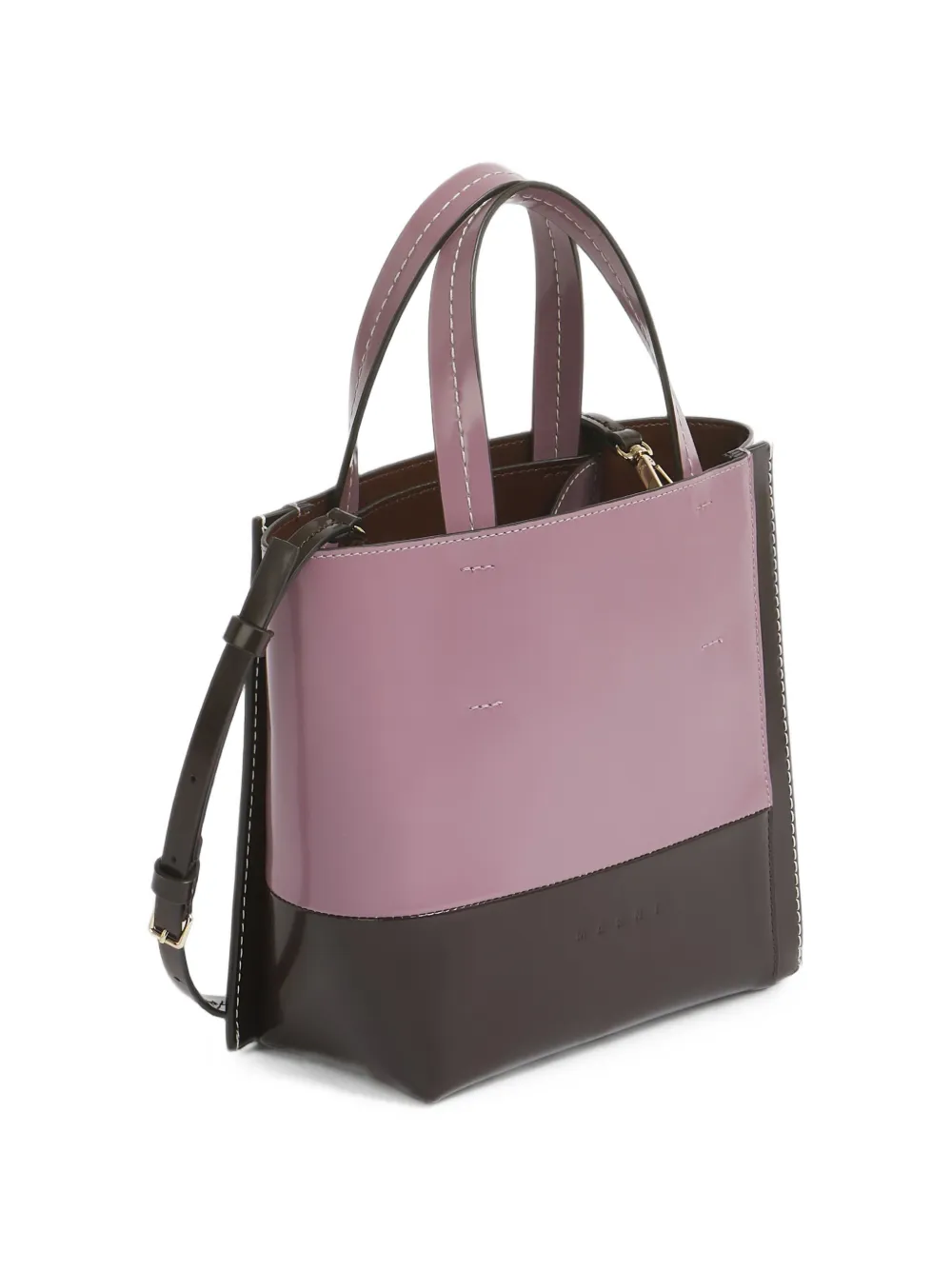 Marni Kleine leren Museo Edge tas Paars
