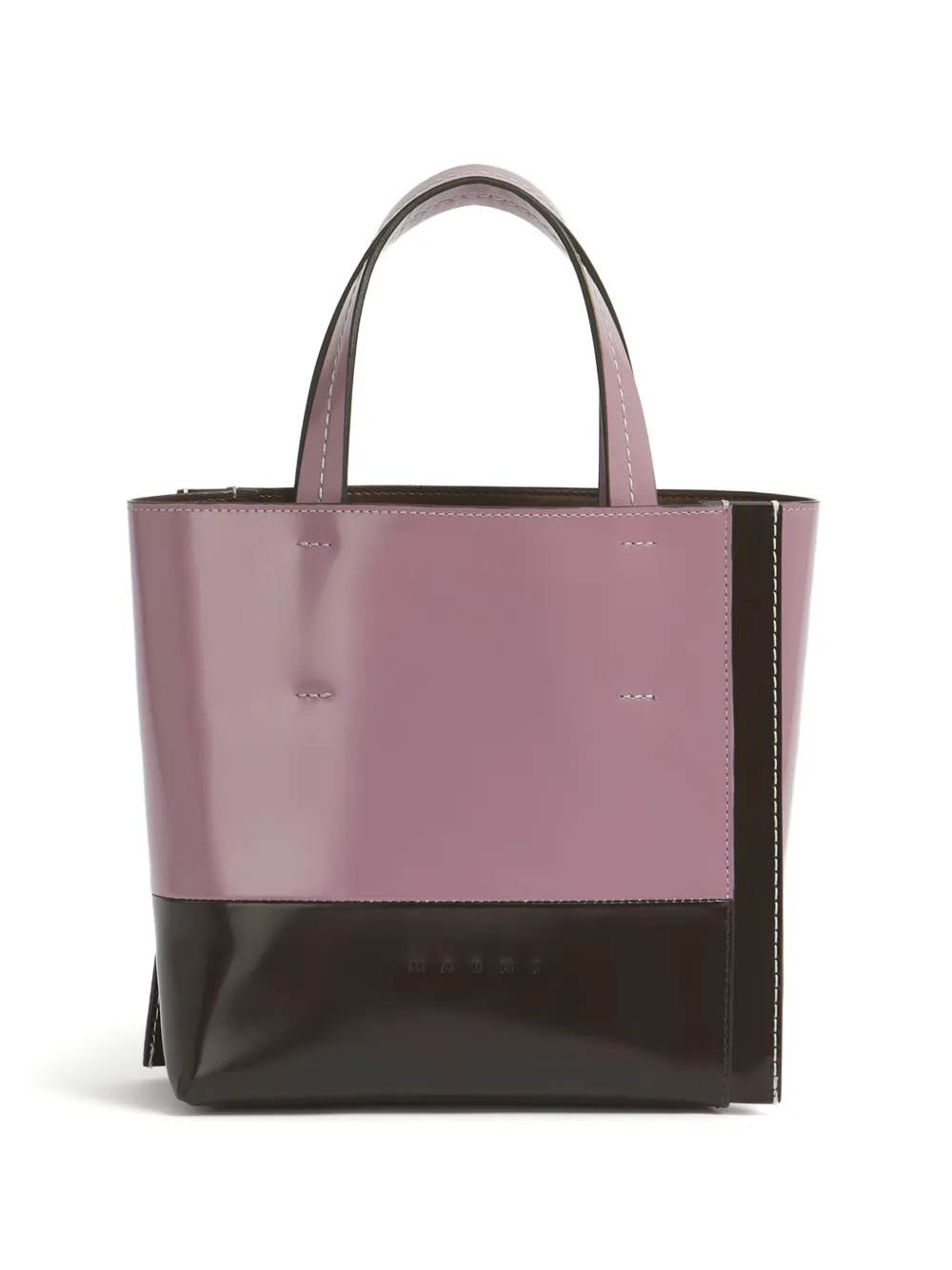 Marni deep Brown & purple Leather small Museo edge bag