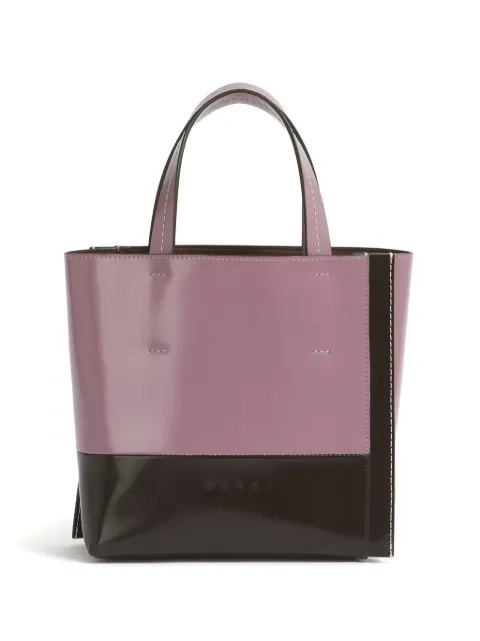 Marni Bolsa Museo pequena de couro roxo e marrom