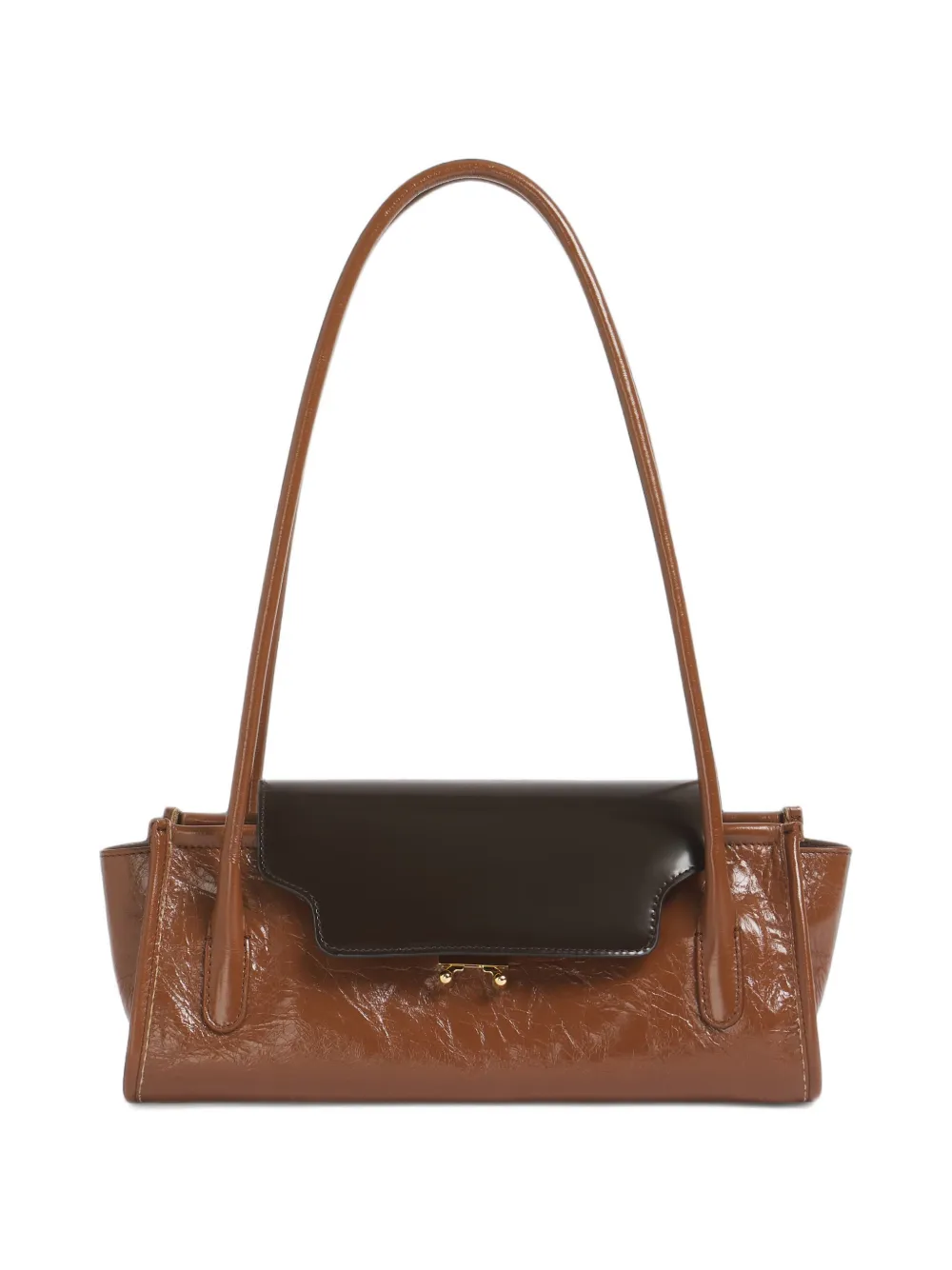 Marni Brown And Black Leather Trunkette Bag