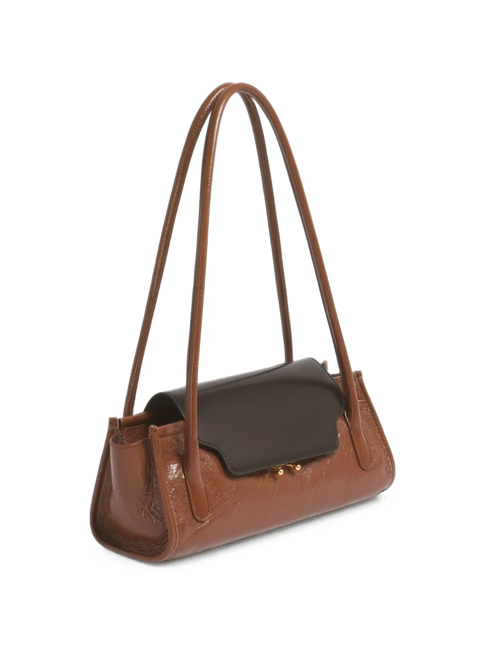Marni brown and black leather Trunkette bag Bruin