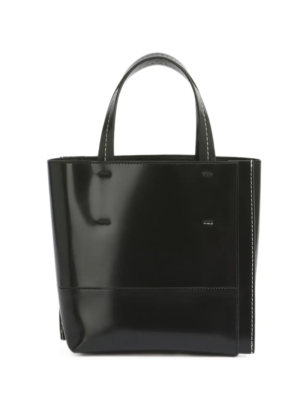 Marni small Museo Edge leather tote bag Zwart