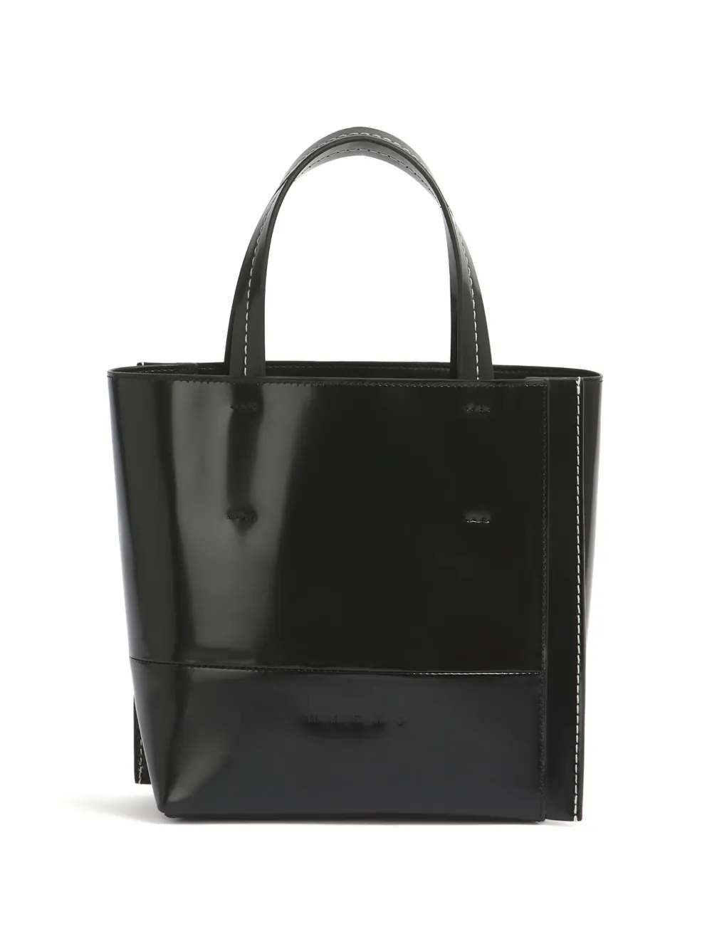Marni small Museo Edge leather tote bag Zwart