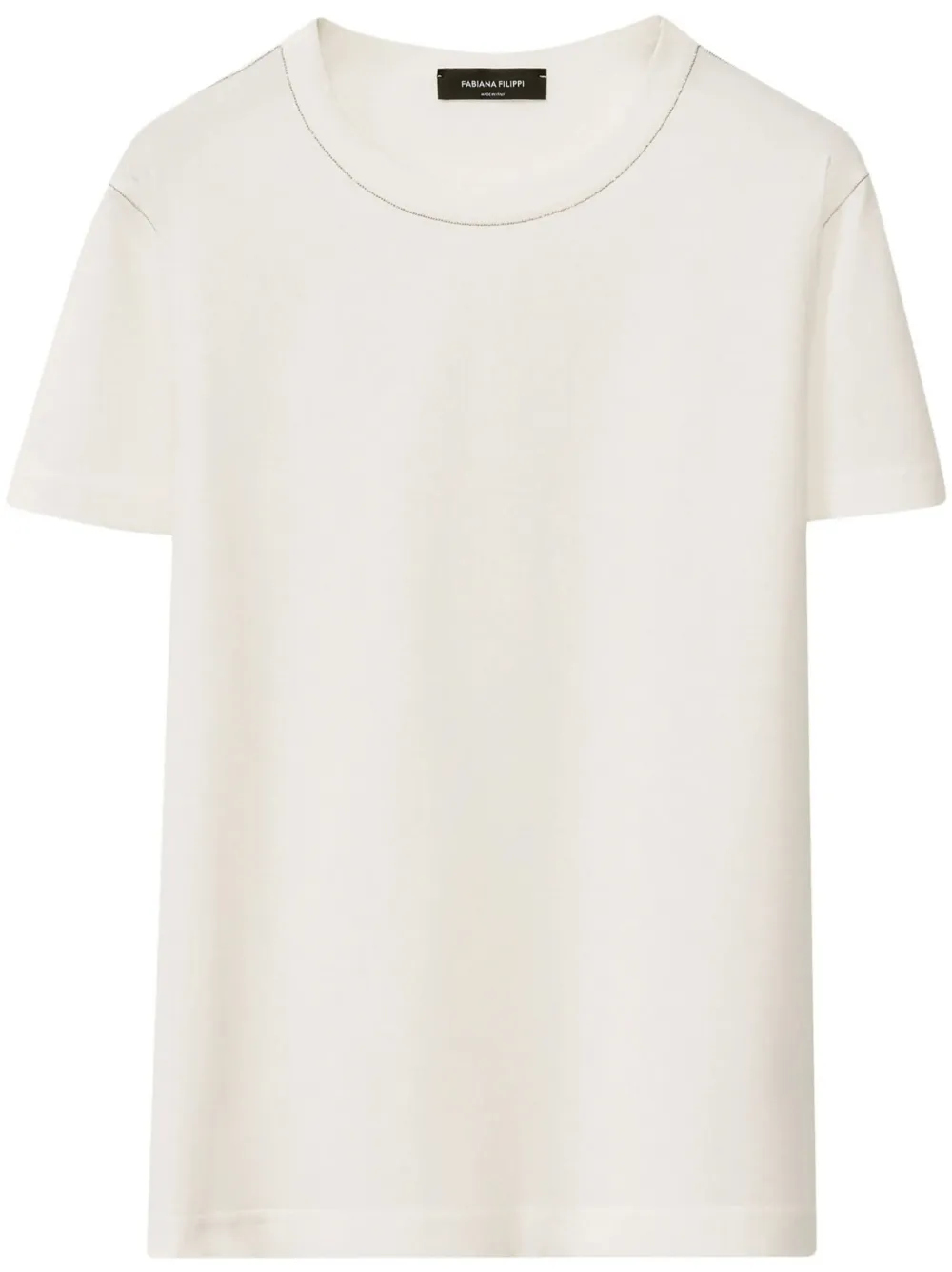 Fabiana Filippi monili-chain-trim T-shirt - Bianco
