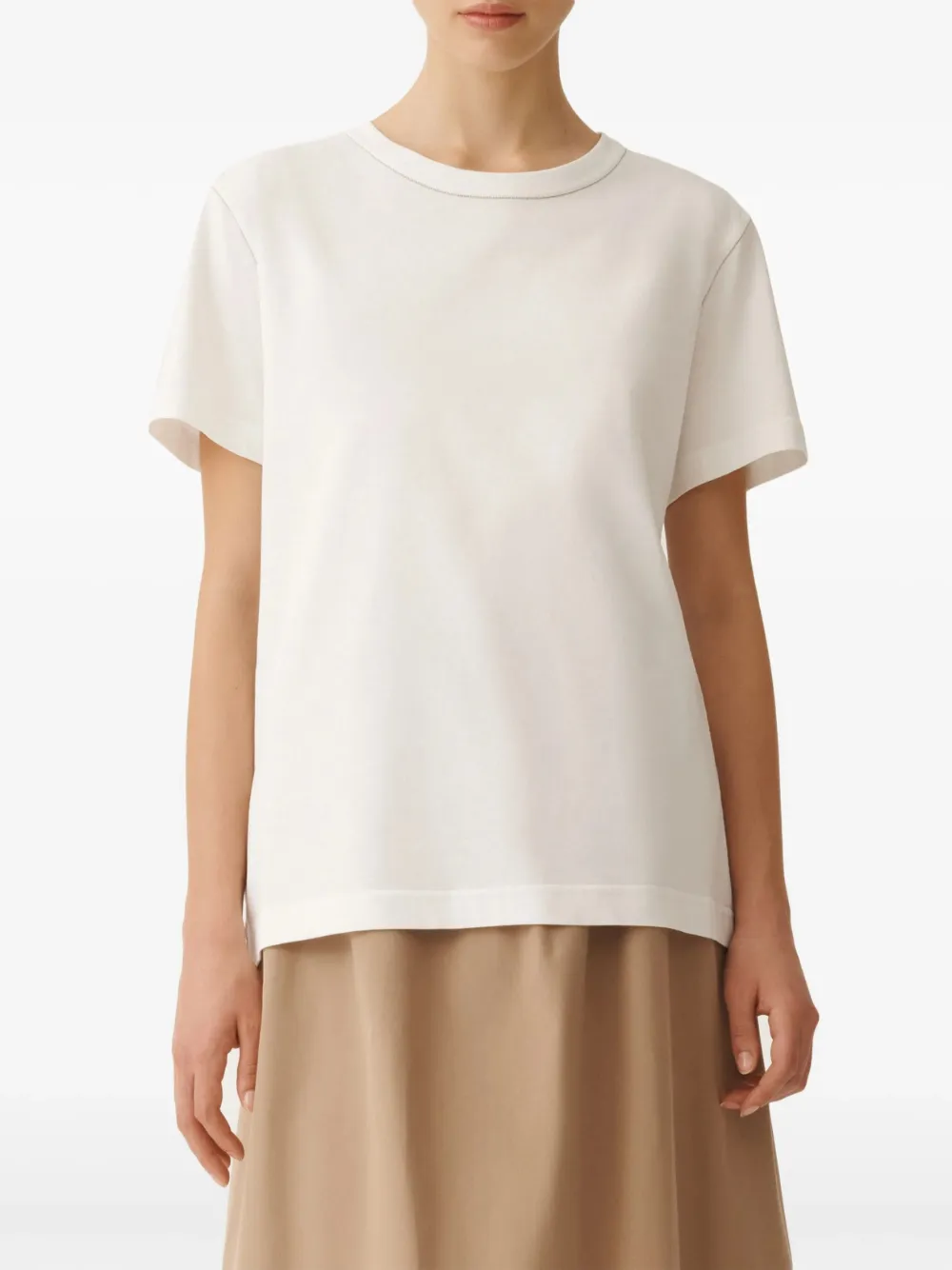 Fabiana Filippi Monili T-shirt met ketting afwerking Wit