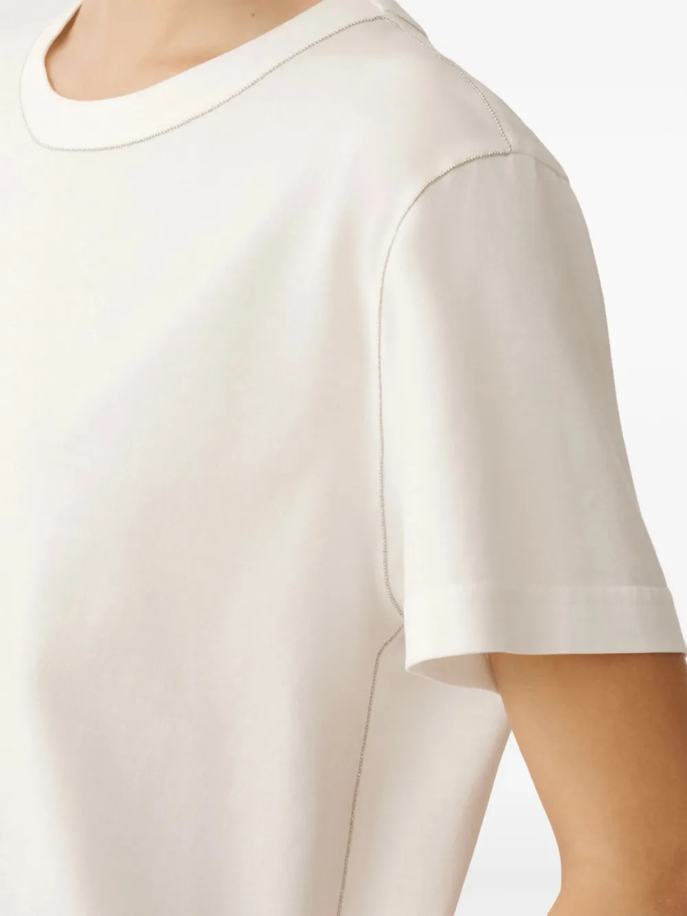 Fabiana Filippi Monili T-shirt met ketting afwerking Wit