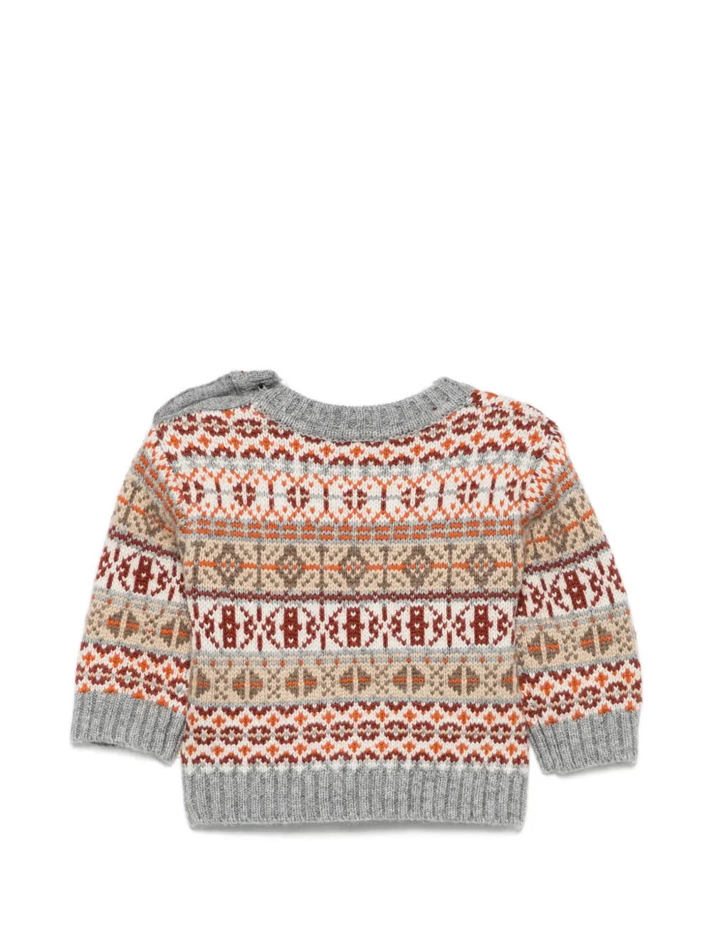 Bonton Fair Isle trui met knoopsluiting Grijs