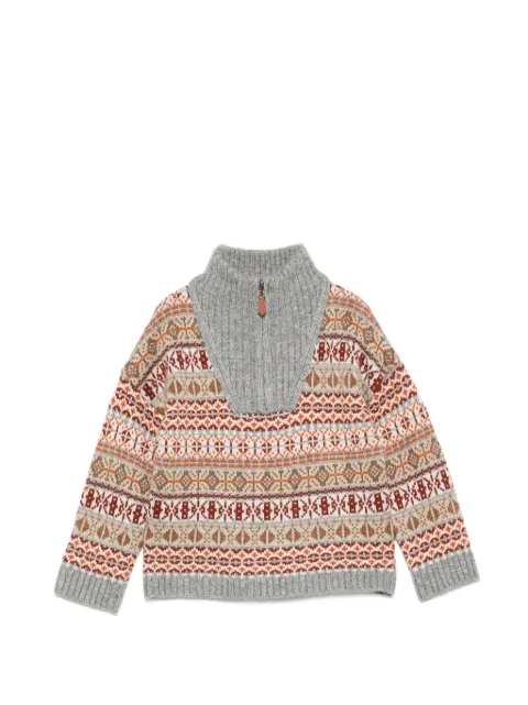 Bonton Leonard Fair Isle half-zip sweater