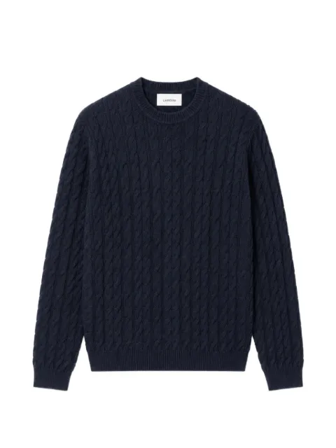 Lardini cable-knit crew-neck wool sweater