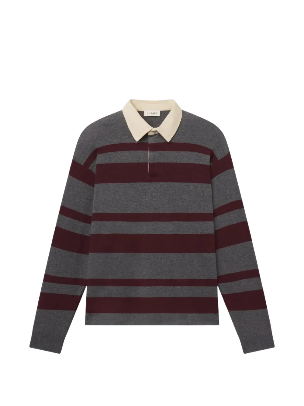 FRAME striped polo-collar sweater - Grigio