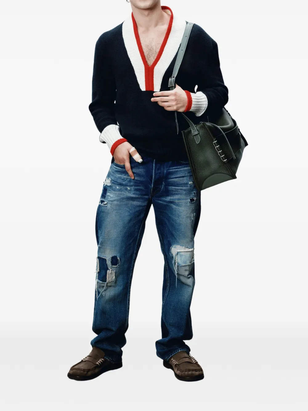 JW Anderson Trui met colourblocking Zwart