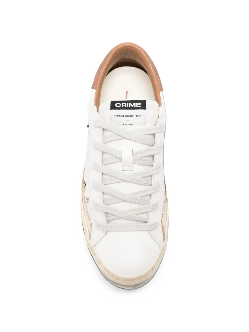 Crime London star-patch distressed sneakers Wit