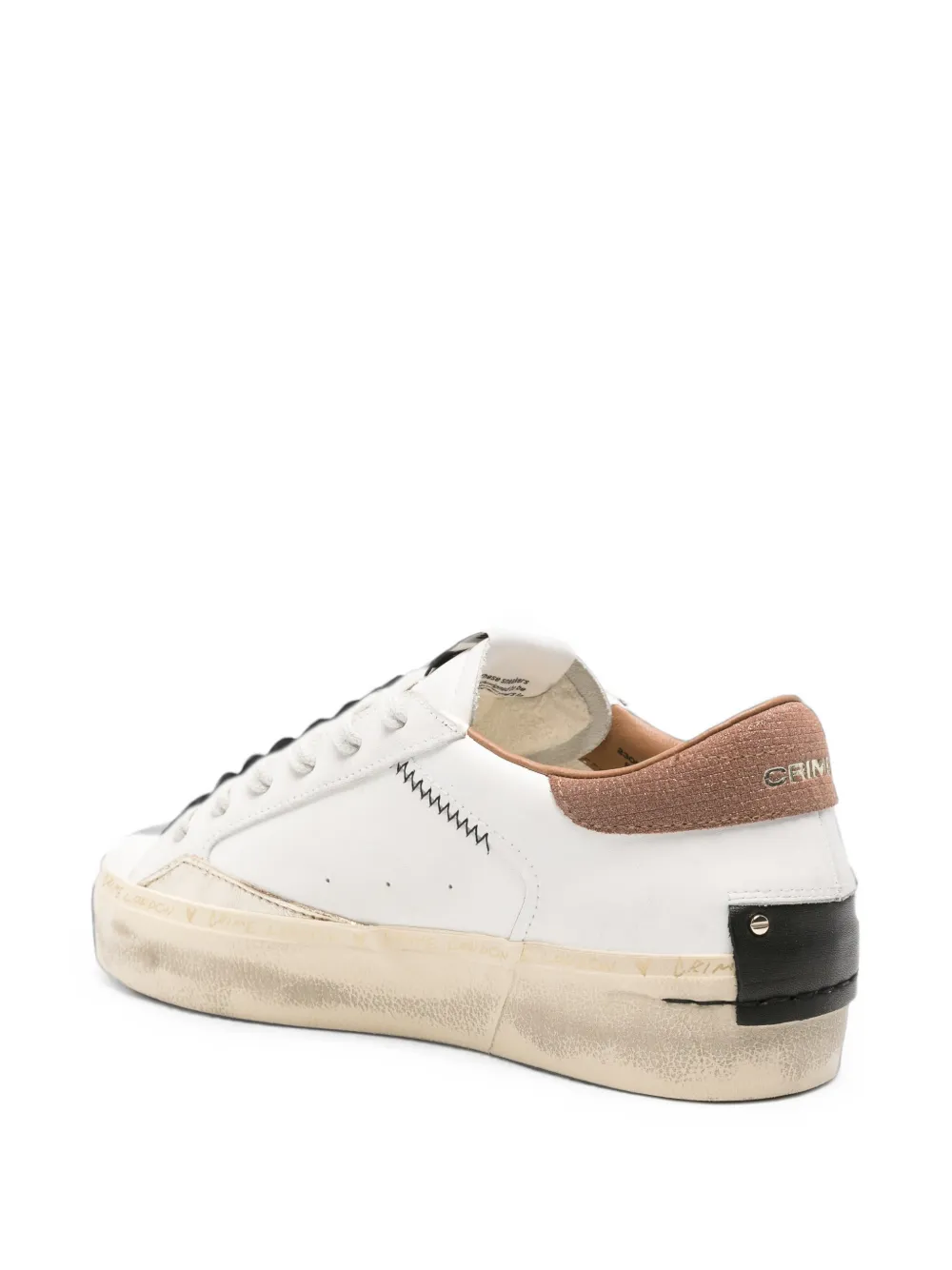Crime London star-patch distressed sneakers Wit