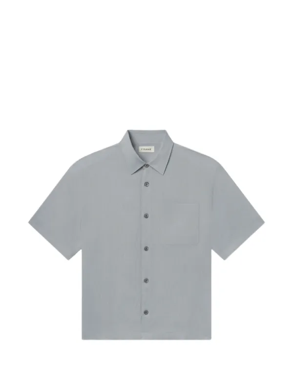 Frame Short-sleeved Chest-pocket Shirt in Grey
