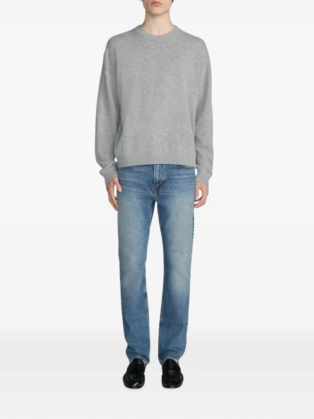 FRAME Modern Straight jeans met vervaagd effect Blauw