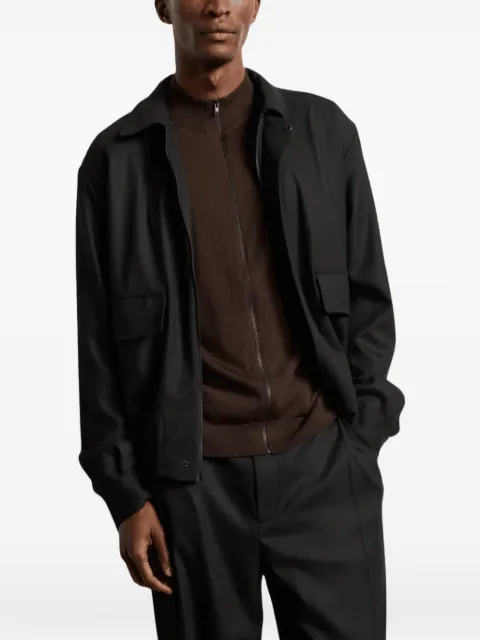 KIEFERMANN zip-up flap-pocket flannel jacket