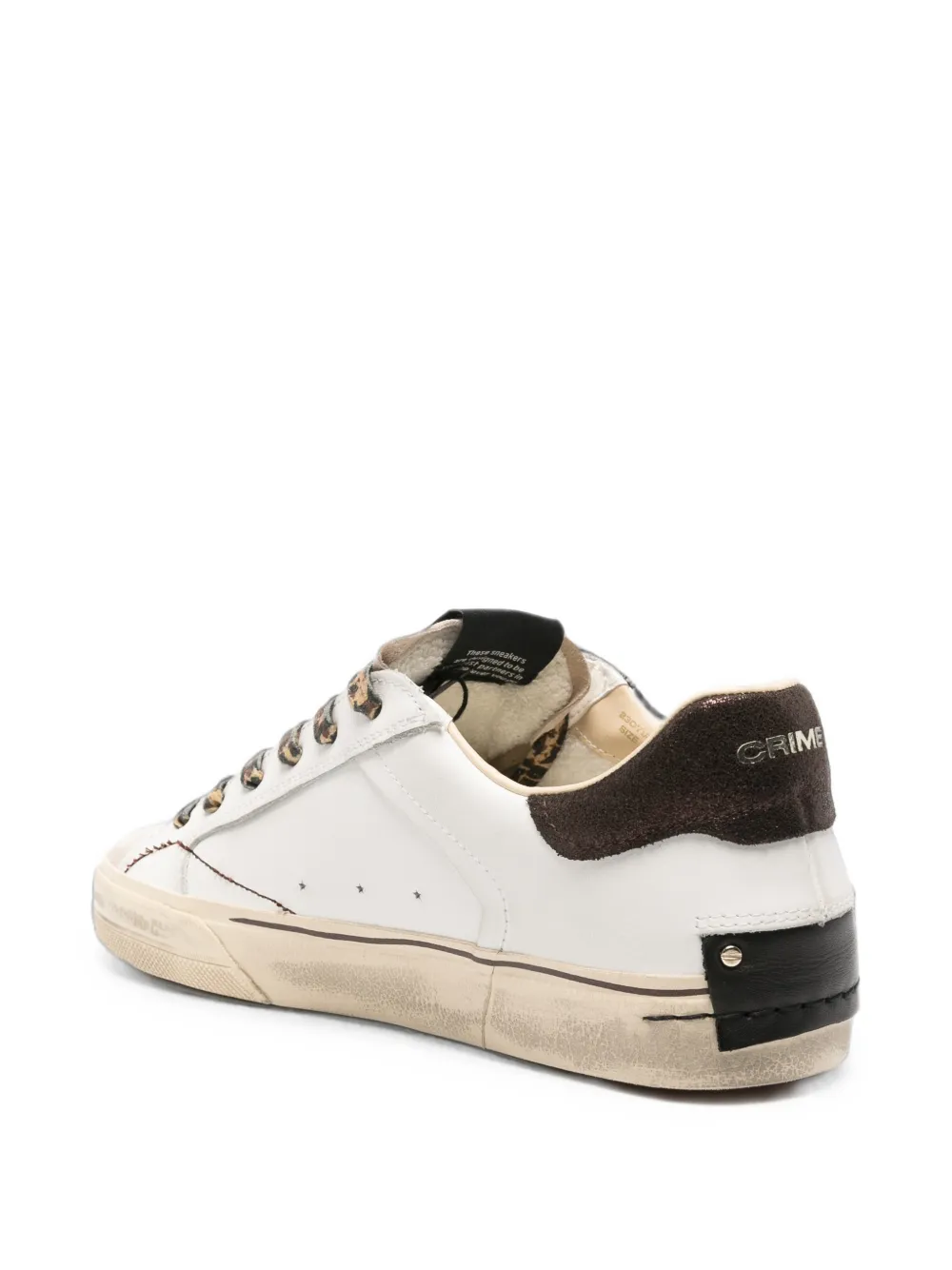 Crime London Deconstructed distressed-effect leopard-print sneakers Wit