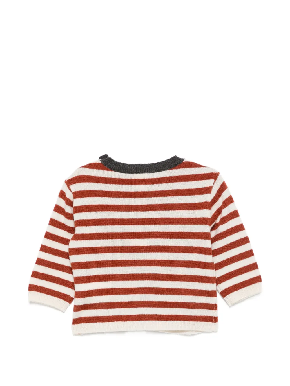 Bonton Gestreepte trui met knoopsluiting Rood