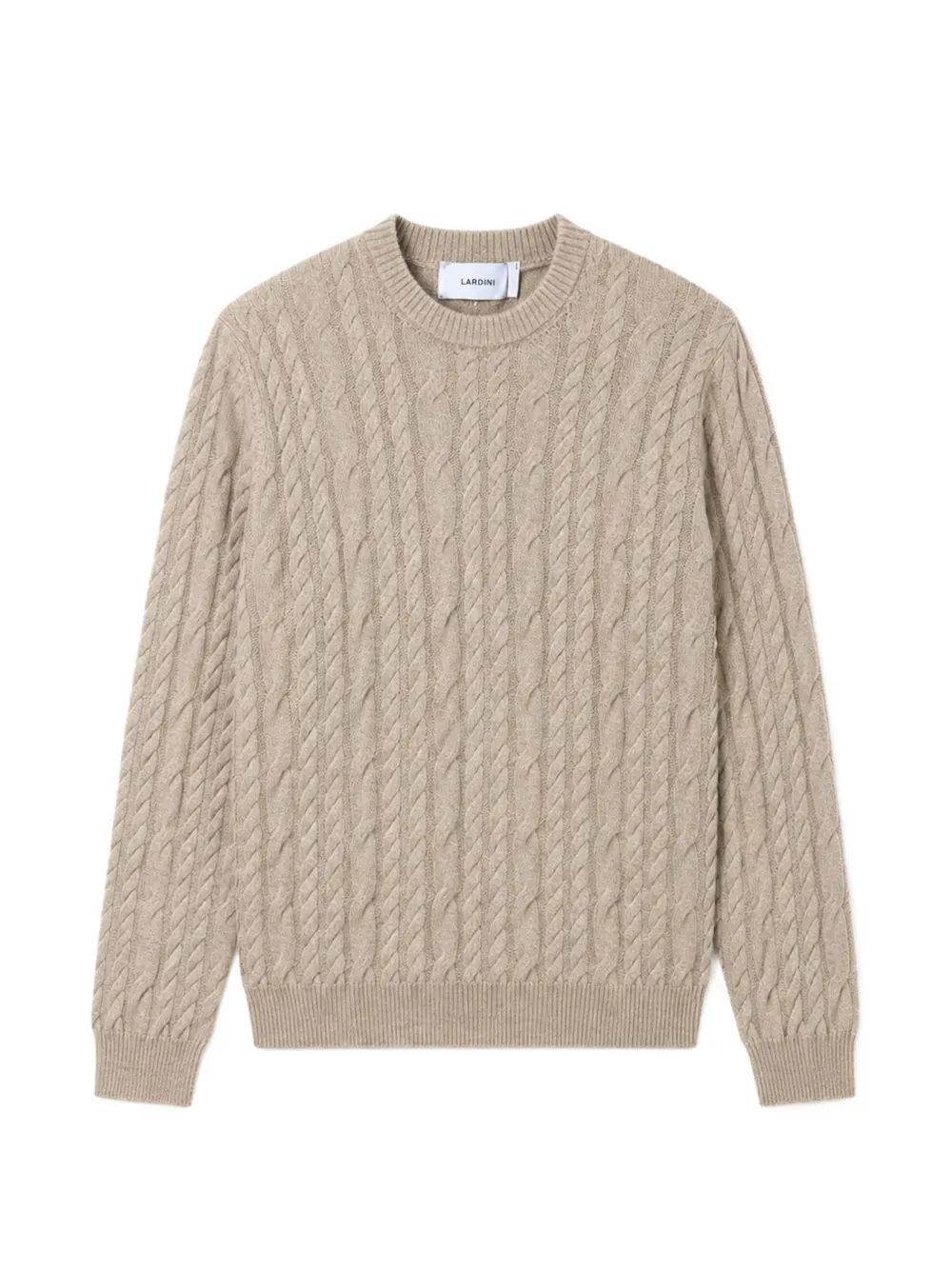 Lardini cable-knit crew-neck sweater Beige