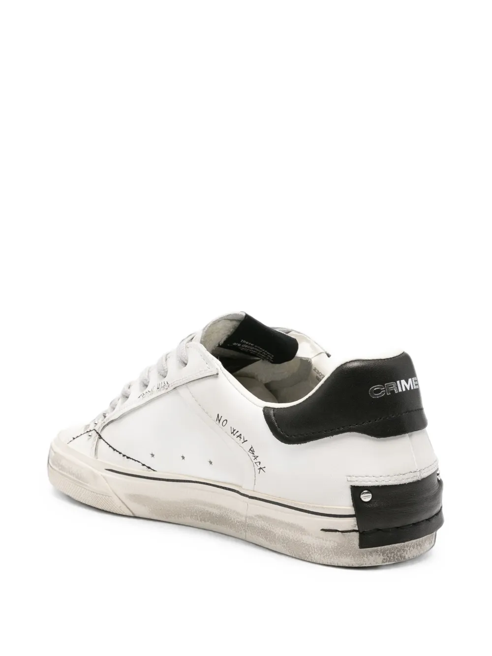 Crime London Deconstructed stud-embellished leather sneakers Wit