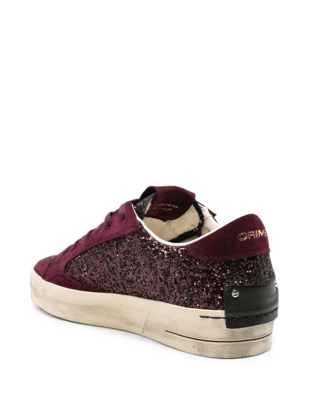 Crime London SK8 Deluxe glitter-embellished suede sneakers Paars