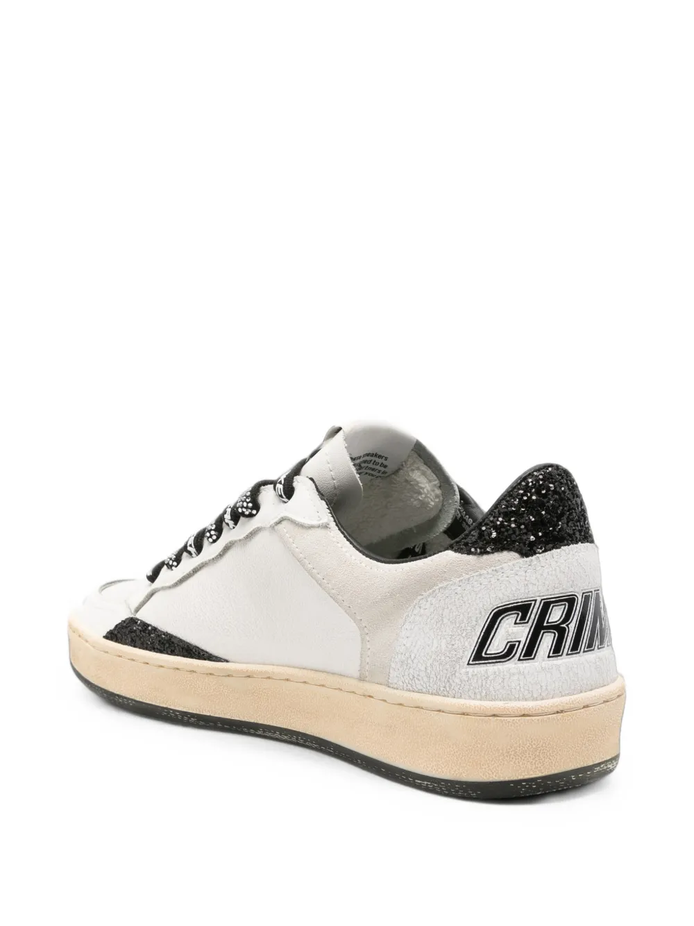 Crime London Chelsea glitter-detail leather sneakers Wit