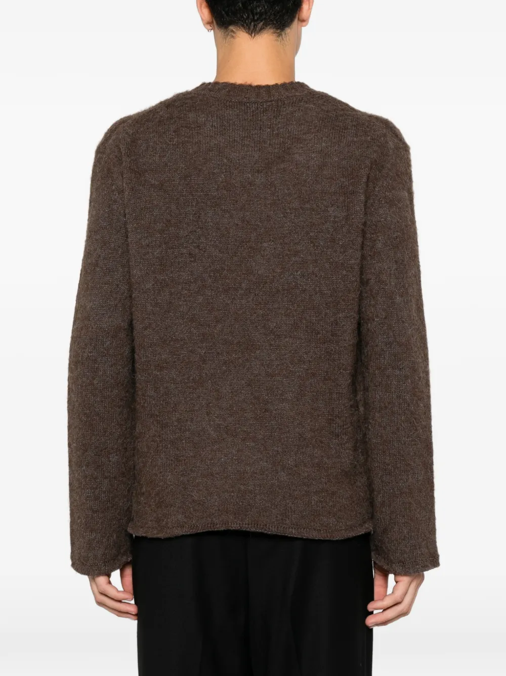 Diana Studio Brushed-knit Crew-neck Sweater In Brown