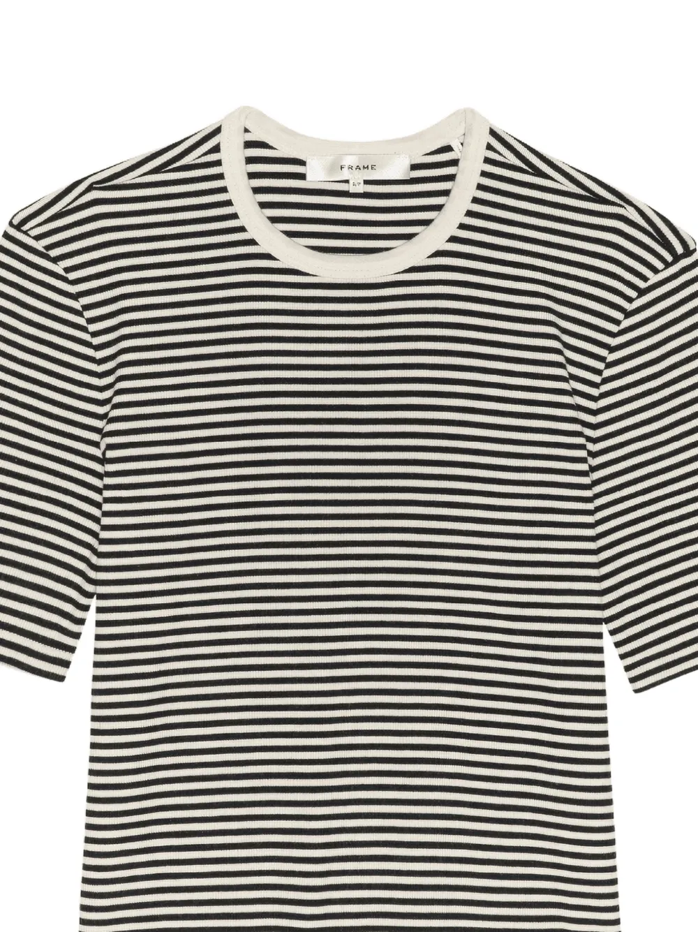 FRAME Striped Ribbed T-shirt in White, view 2