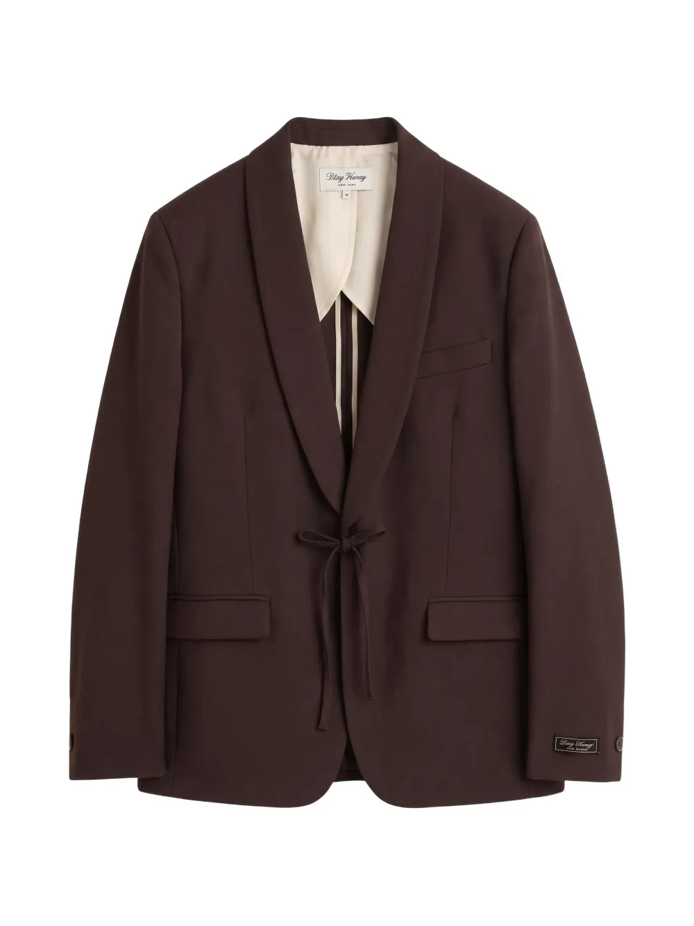 A Kind of Guise Giacca con revers a scialle e chiusura con laccetti - Marrone