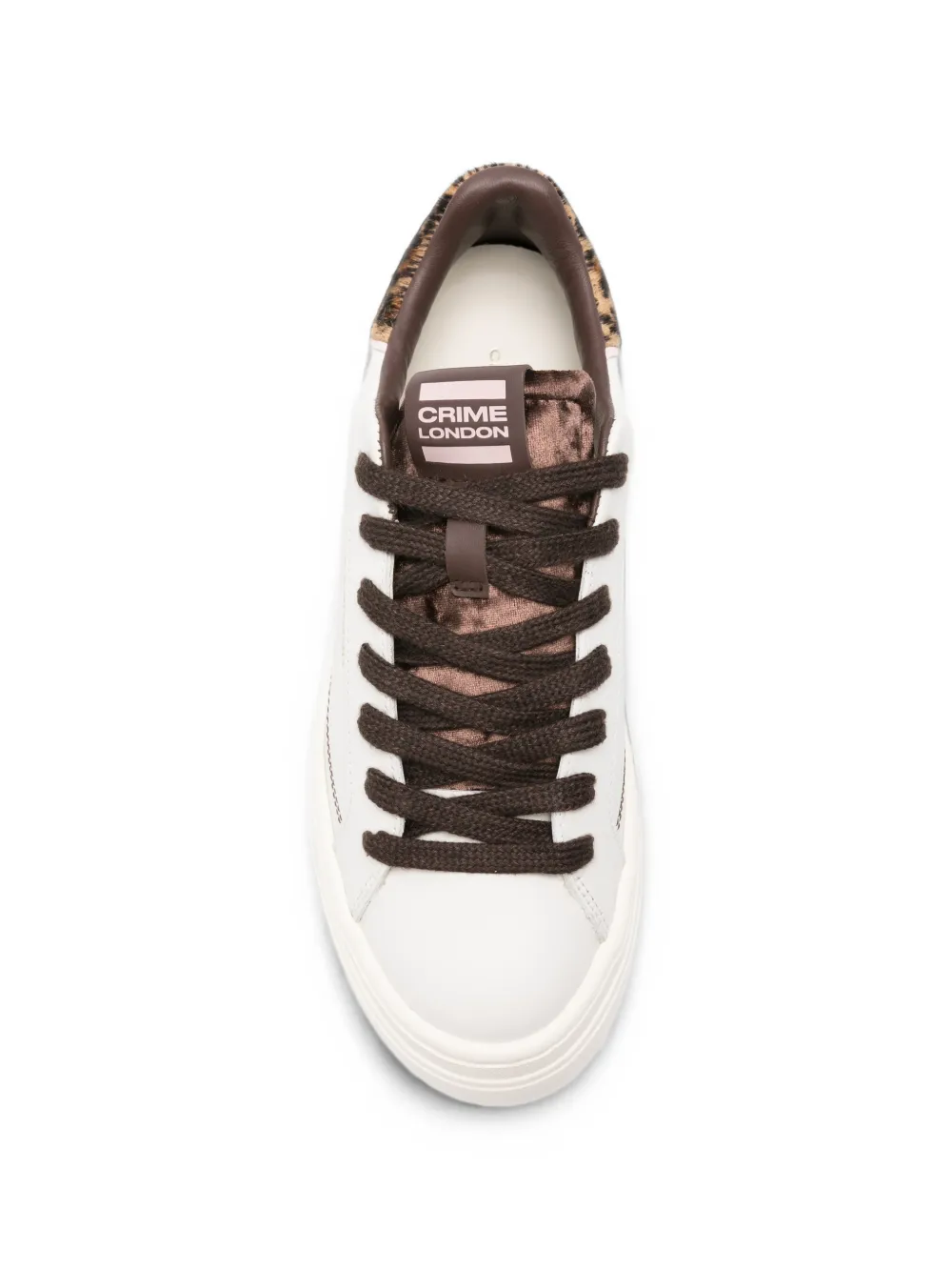 Crime London New Elevate leopard-print leather sneakers Wit